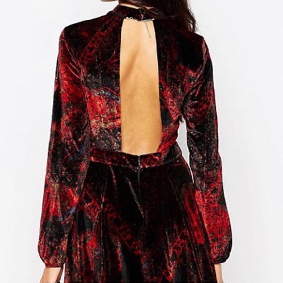 NWT Free People Onyx Velvet Open Back Romper 6 - Picture 2 of 10
